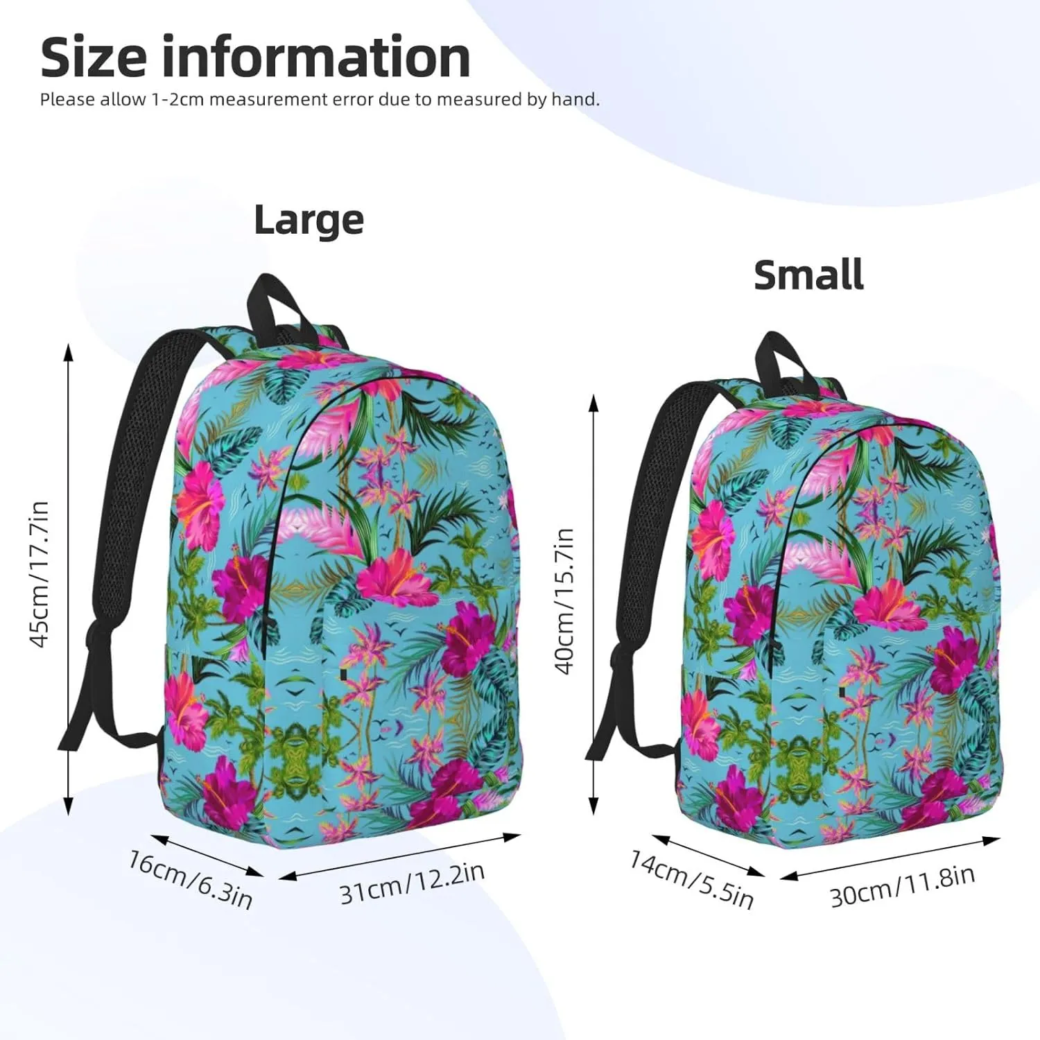 Hello Hawaii Print Canvas Backpack Women,Mens Travel Casual Daypack Bookbag For Laptop Work Travel Hiking