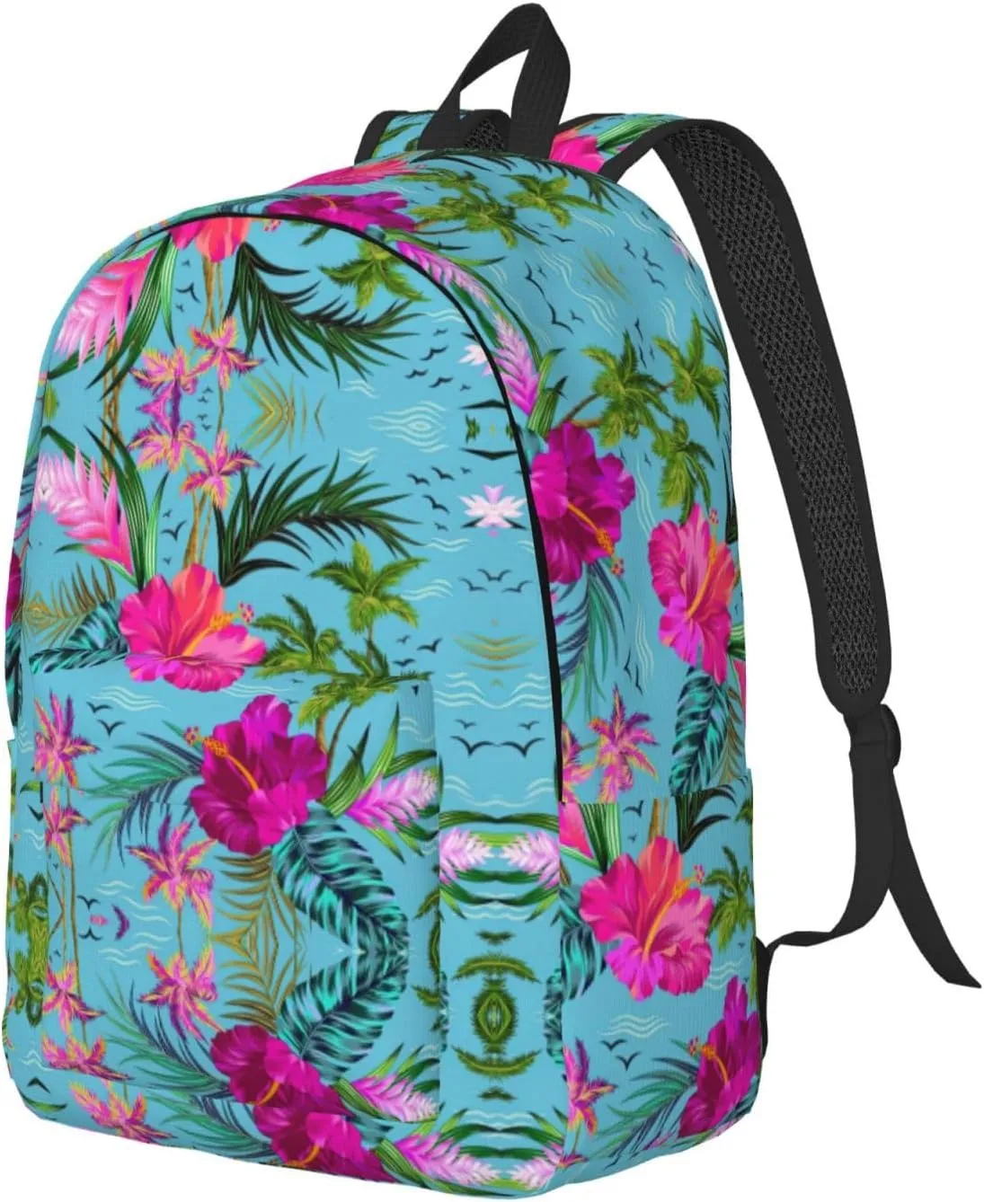 Hello Hawaii Print Canvas Backpack Women,Mens Travel Casual Daypack Bookbag For Laptop Work Travel Hiking