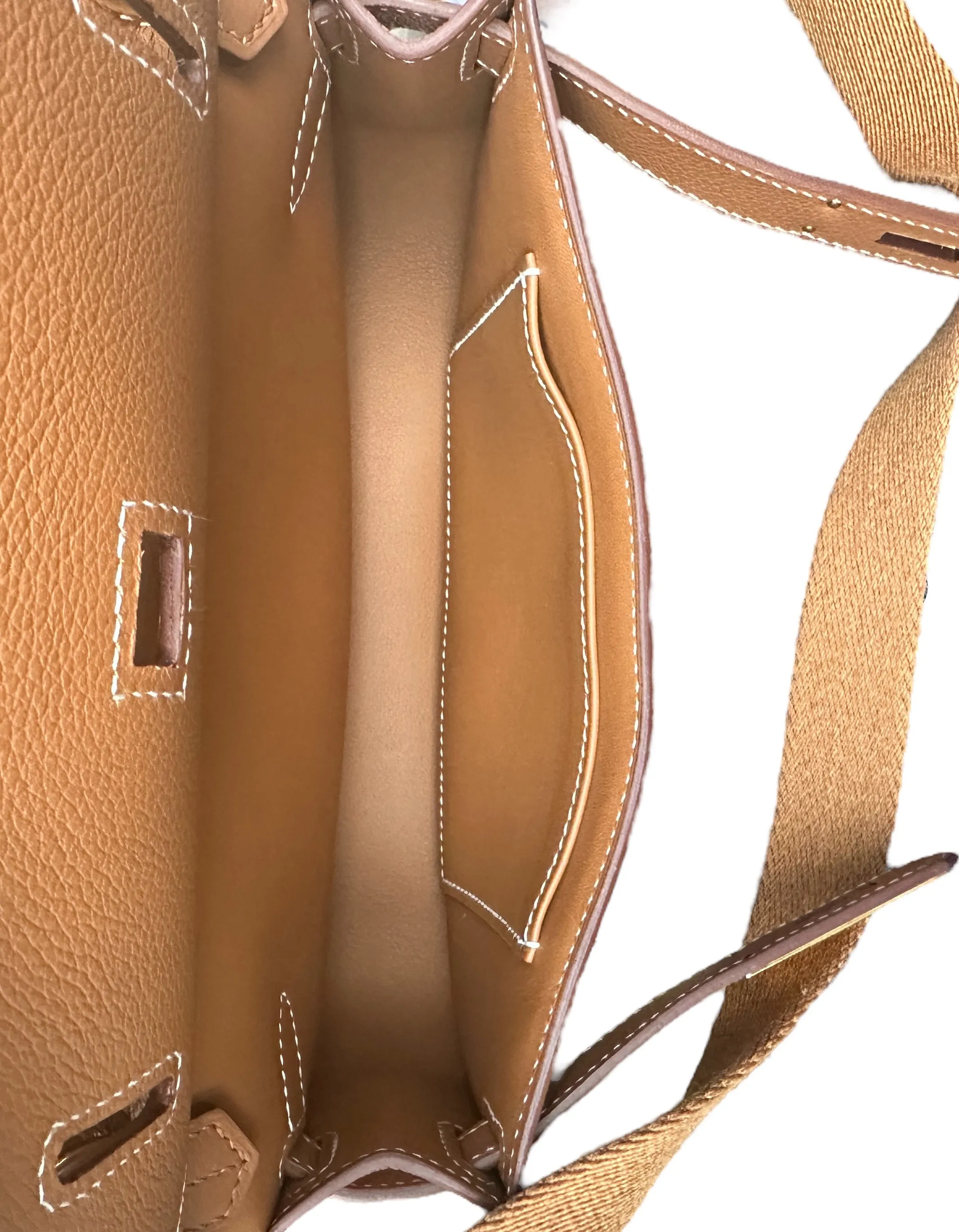 Hermes 2023 Gold Evercolor Leather Mini Jypsiere Messenger Bag