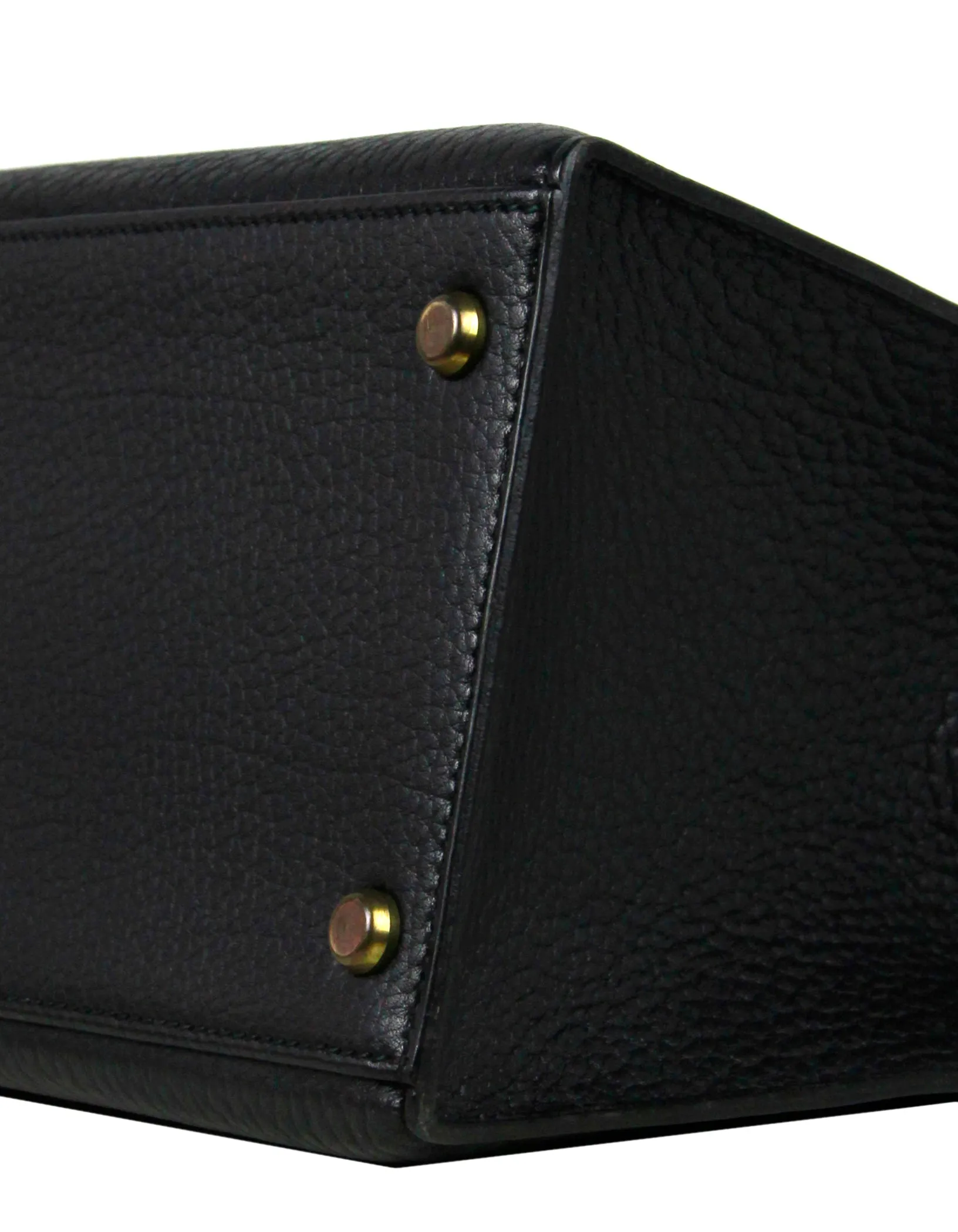 Hermes 35cm Black Leather Sellier Kelly Bag GHW