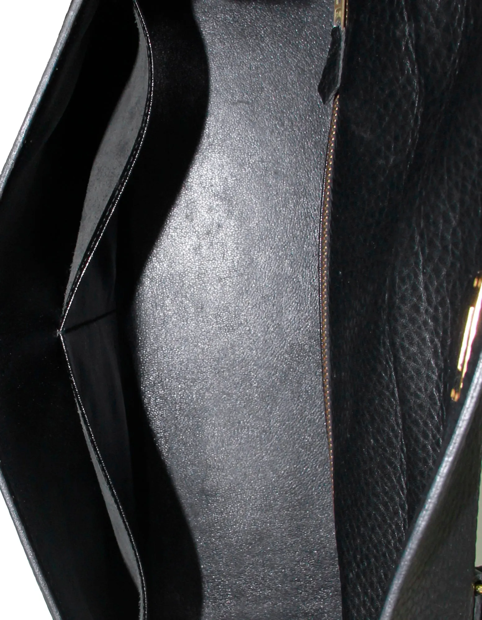 Hermes 35cm Black Leather Sellier Kelly Bag GHW