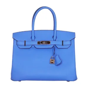 Hermes Birkin 30 Blue Paradise Epsom Palladium