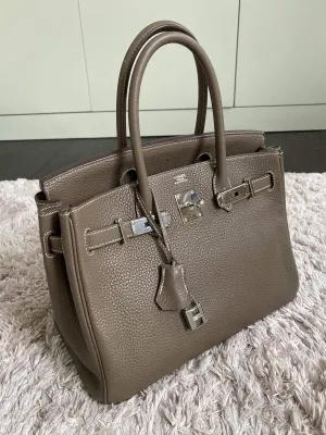 Hermes Birkin 30 Etoupe Clemence PHW