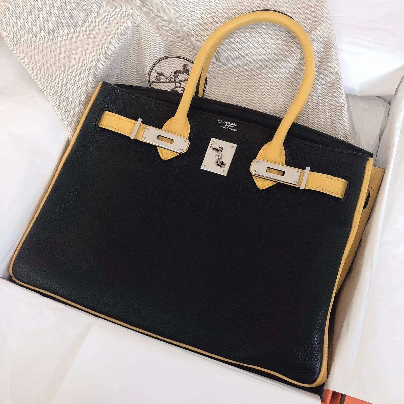Hermes Birkin 30 HSS Black Yellow PHW