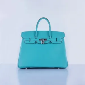 Hermes Birkin 35cm Togo Leather Handbags Emerald Green Silver