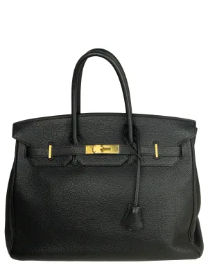 Hermes Black Togo Leather 35cm Birkin Bag GHW