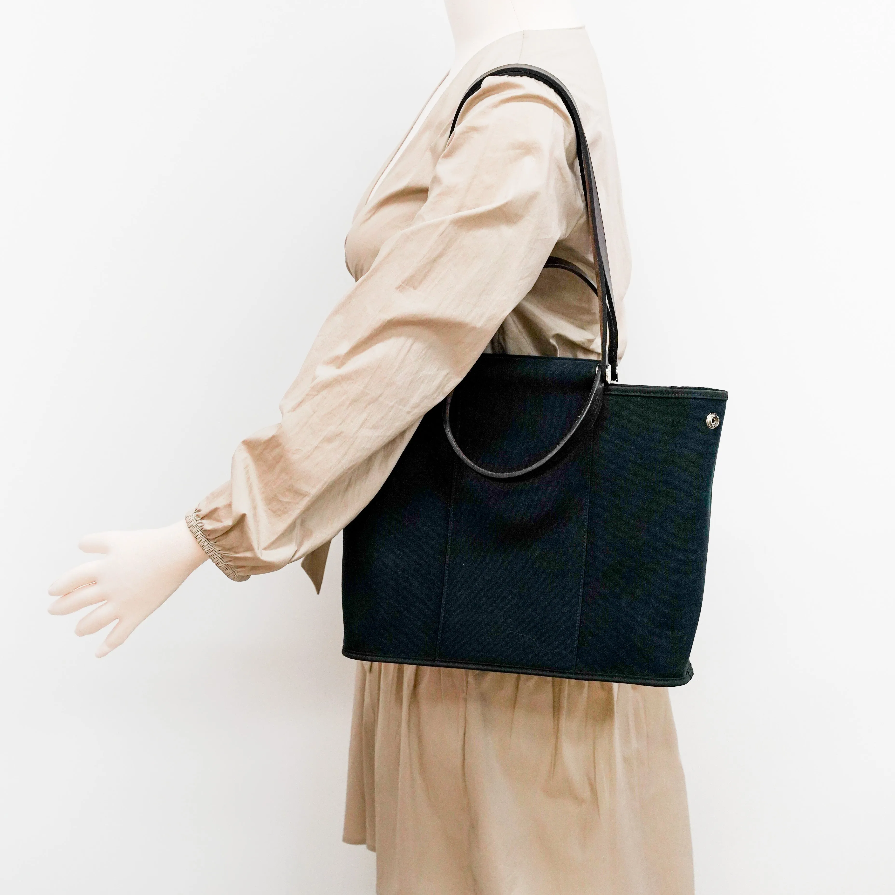 Hermes Canvas Bag Black - M Stamp