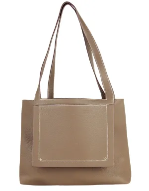 Hermes Etoupe Taurillon Clemence Leather Cabasellier 31 Tote