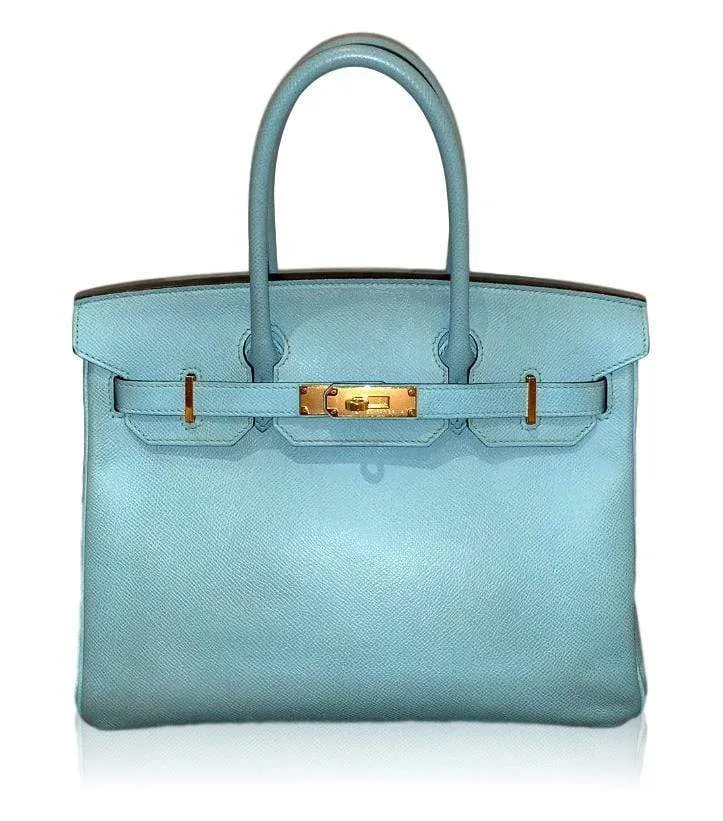 Hermès Birkin 30 Epsom Leather Bleu Atoll Bag GHW