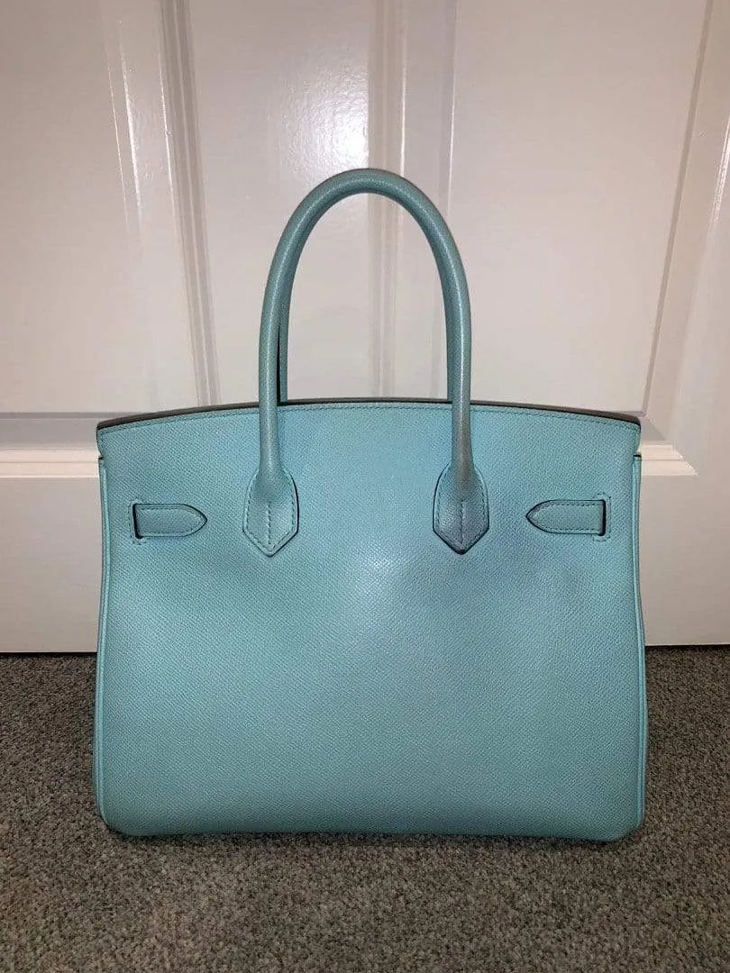Hermès Birkin 30 Epsom Leather Bleu Atoll Bag GHW