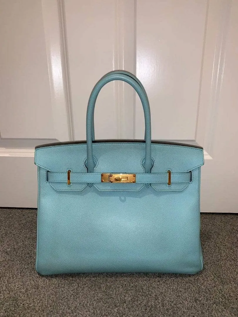 Hermès Birkin 30 Epsom Leather Bleu Atoll Bag GHW