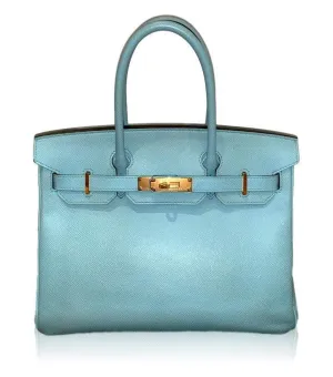 Hermès Birkin 30 Epsom Leather Bleu Atoll Bag GHW