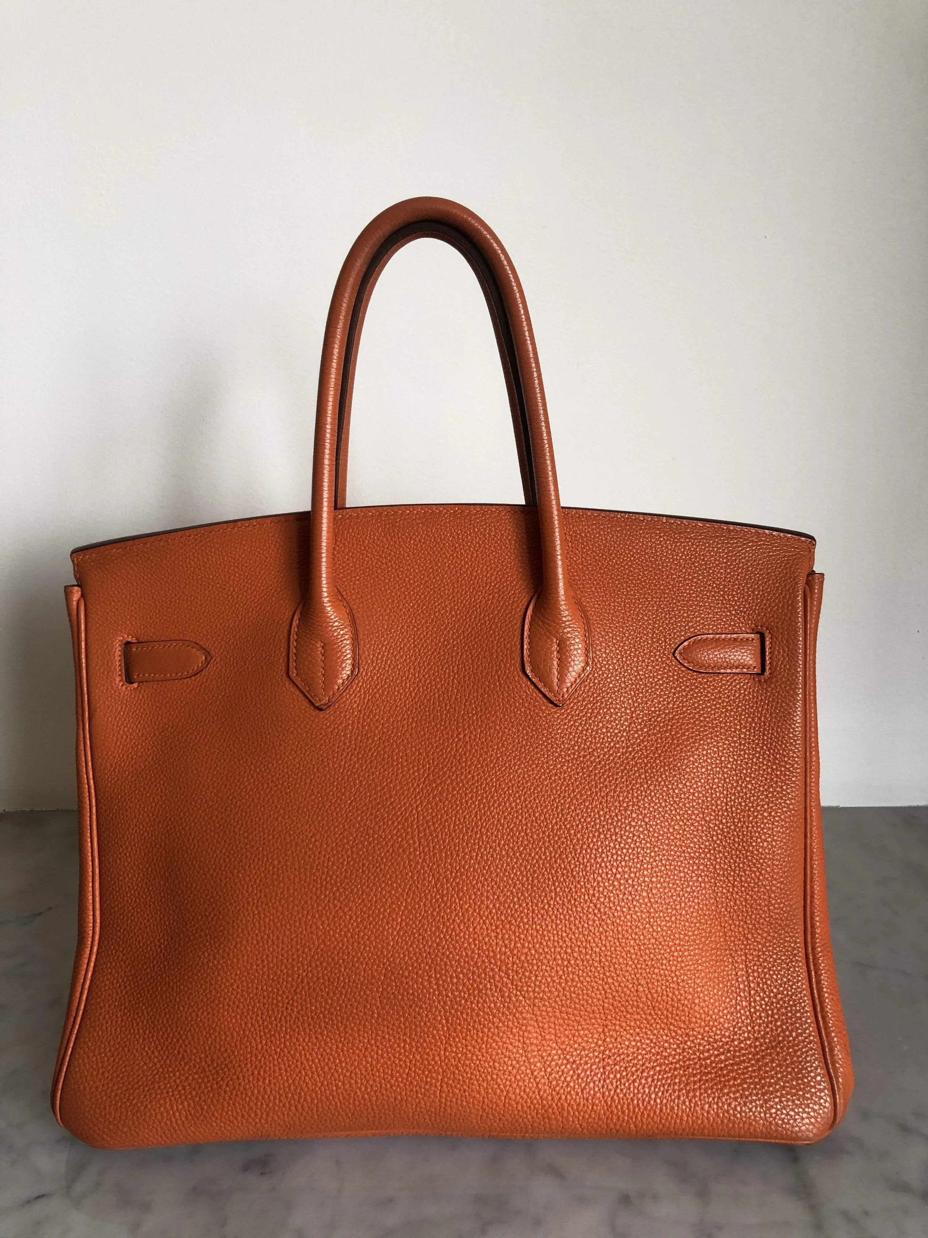 Hermès Birkin 35 Orange Togo Leather Handbag PHW
