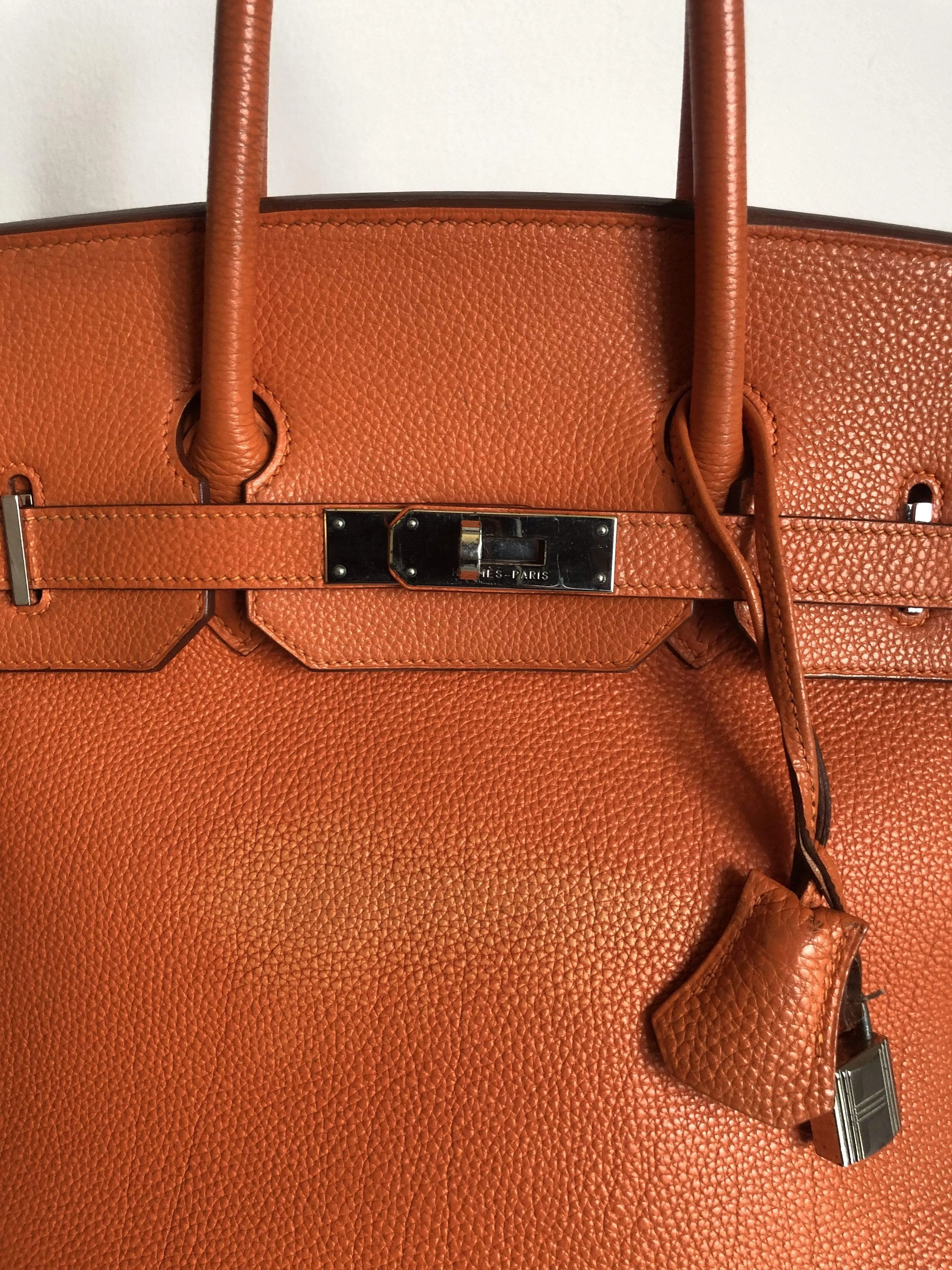 Hermès Birkin 35 Orange Togo Leather Handbag PHW
