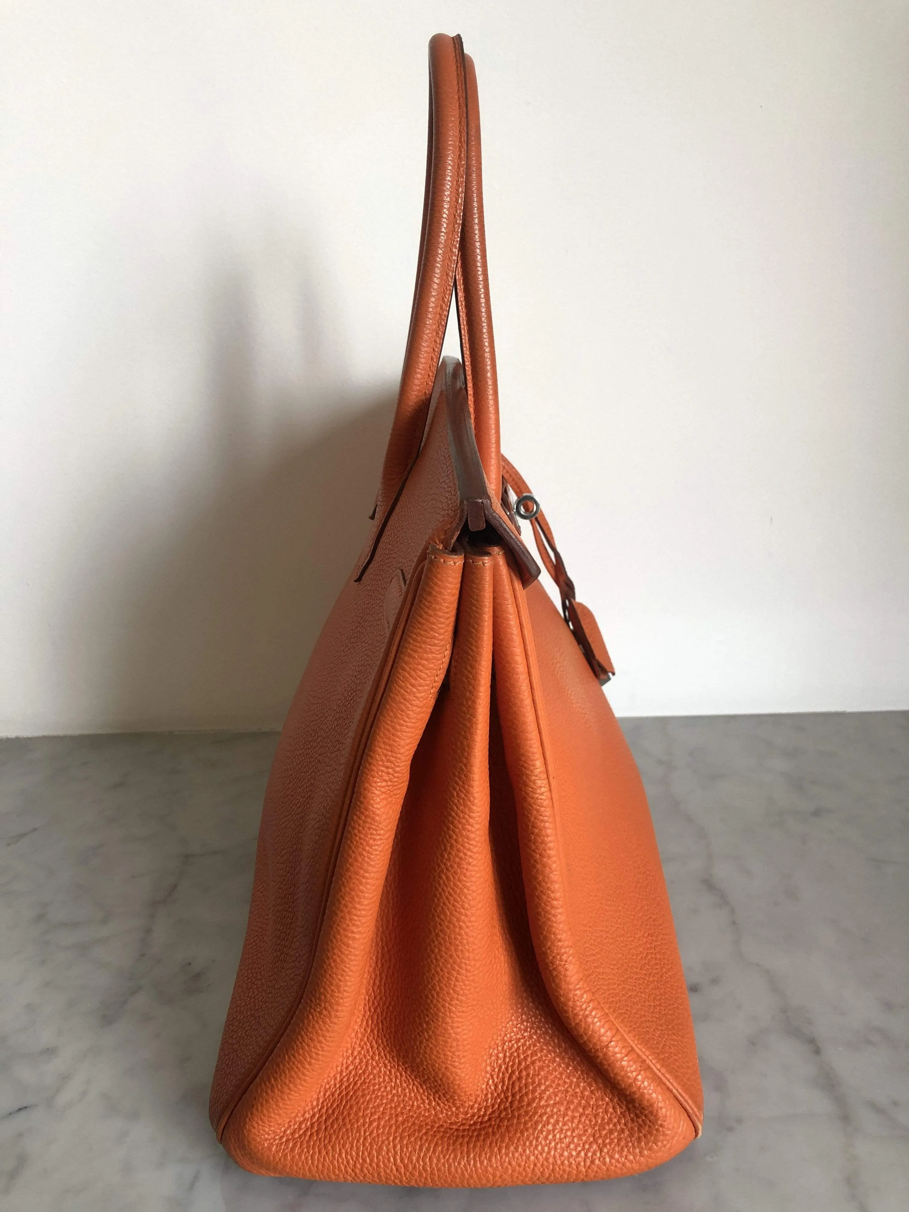 Hermès Birkin 35 Orange Togo Leather Handbag PHW