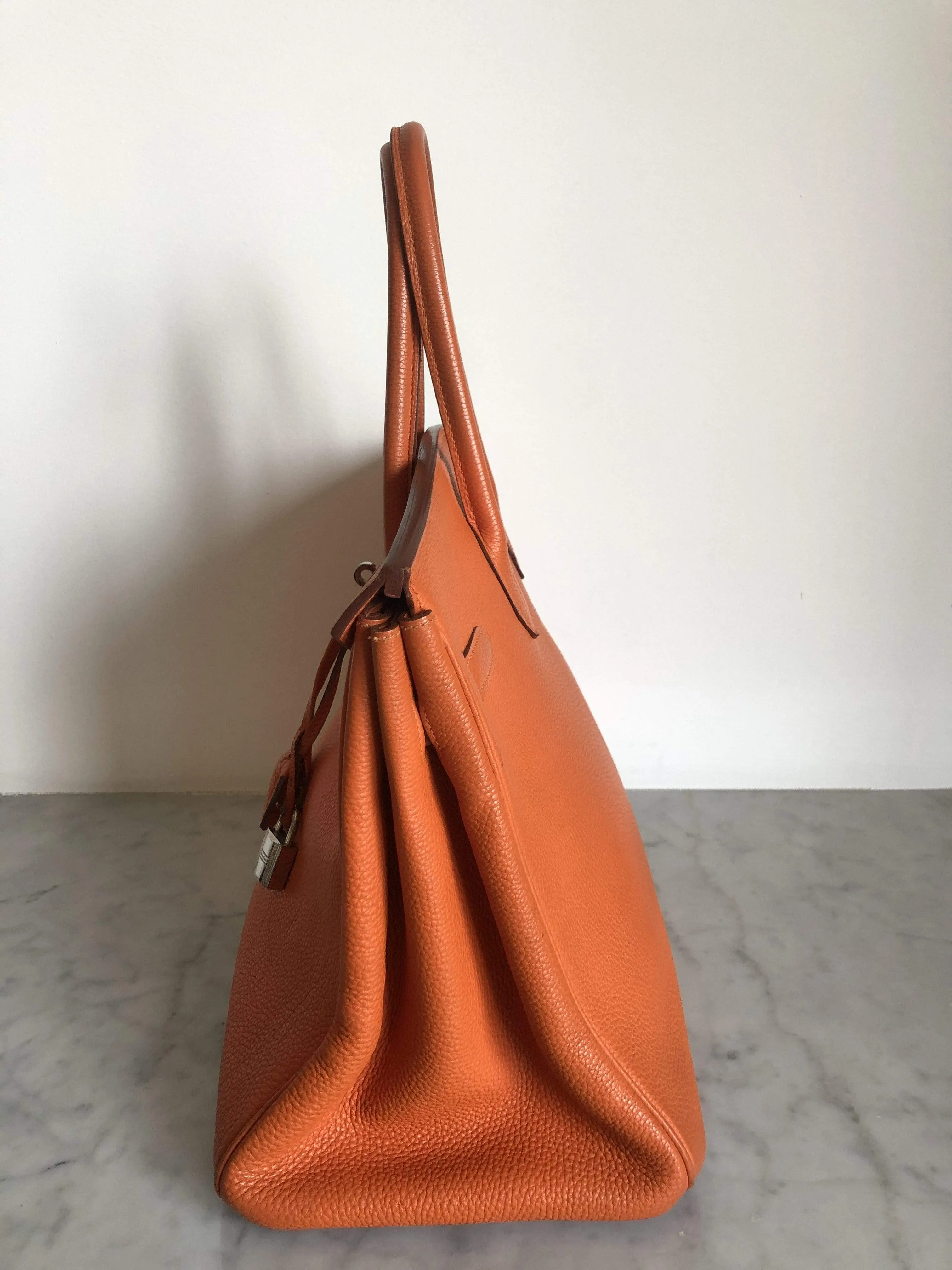 Hermès Birkin 35 Orange Togo Leather Handbag PHW
