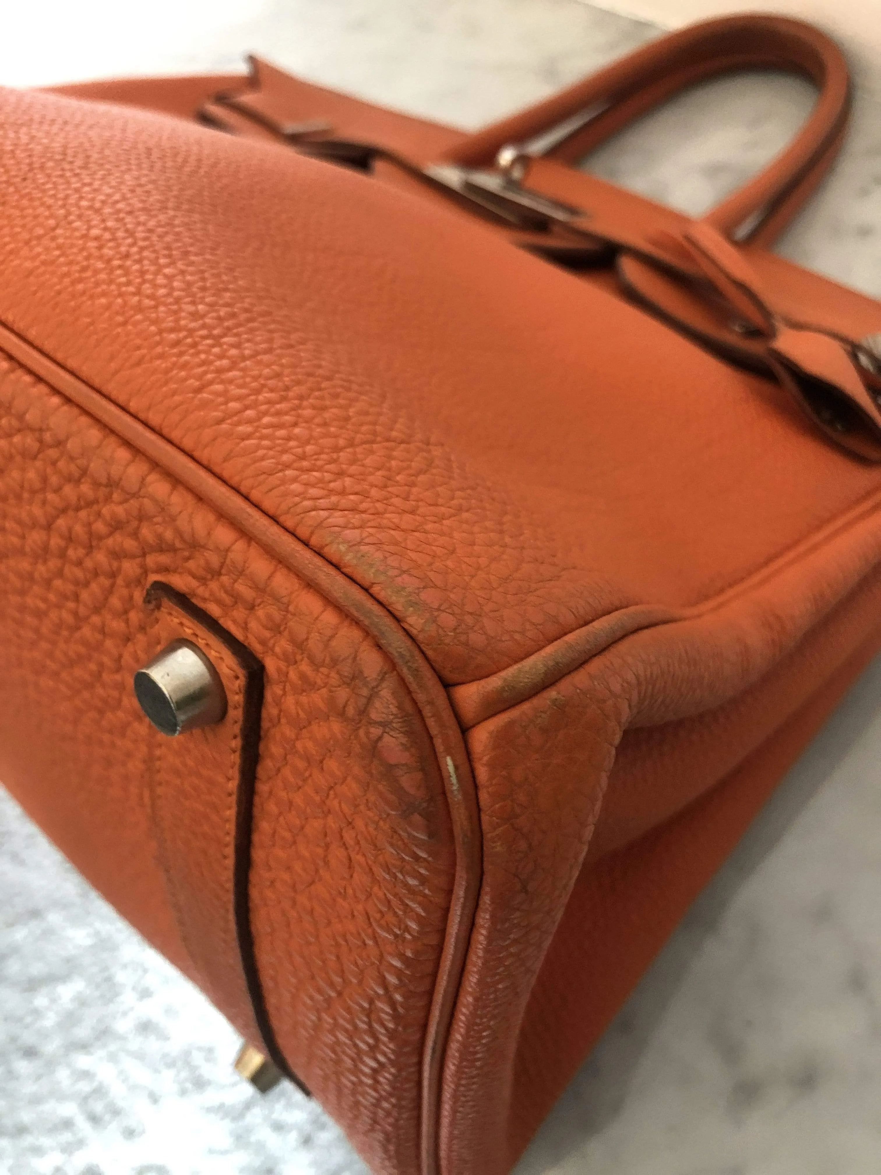 Hermès Birkin 35 Orange Togo Leather Handbag PHW