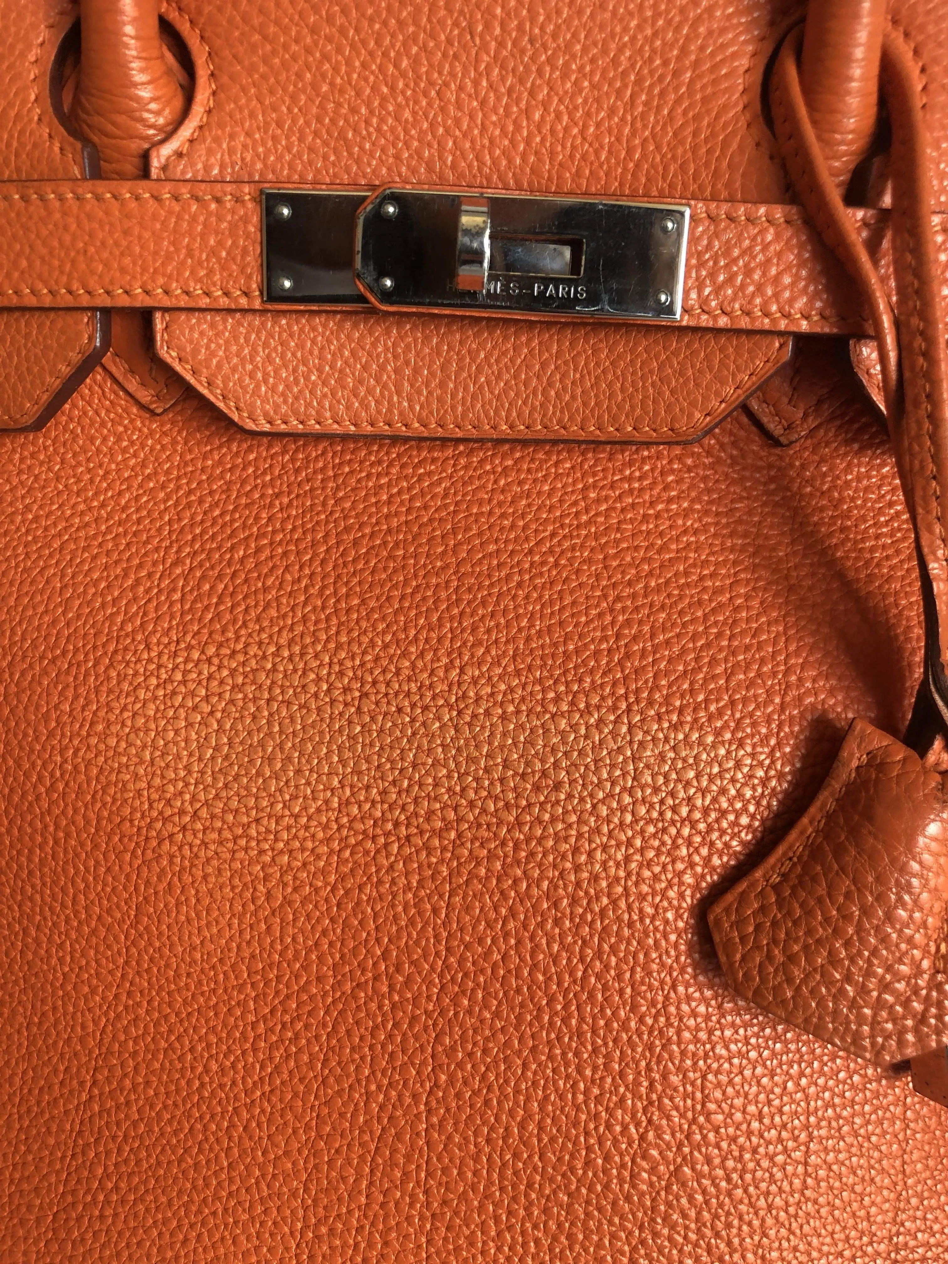 Hermès Birkin 35 Orange Togo Leather Handbag PHW