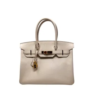 Hermès Clemence Birkin 30 Craie