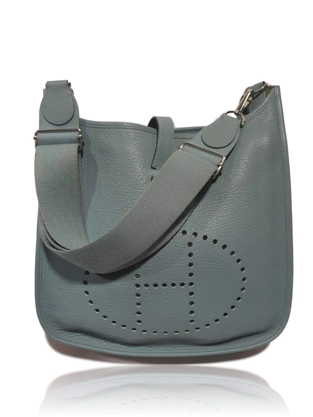 Hermès Evelyne GM Blue Saint-Cyr Clémence Leather Messenger Bag