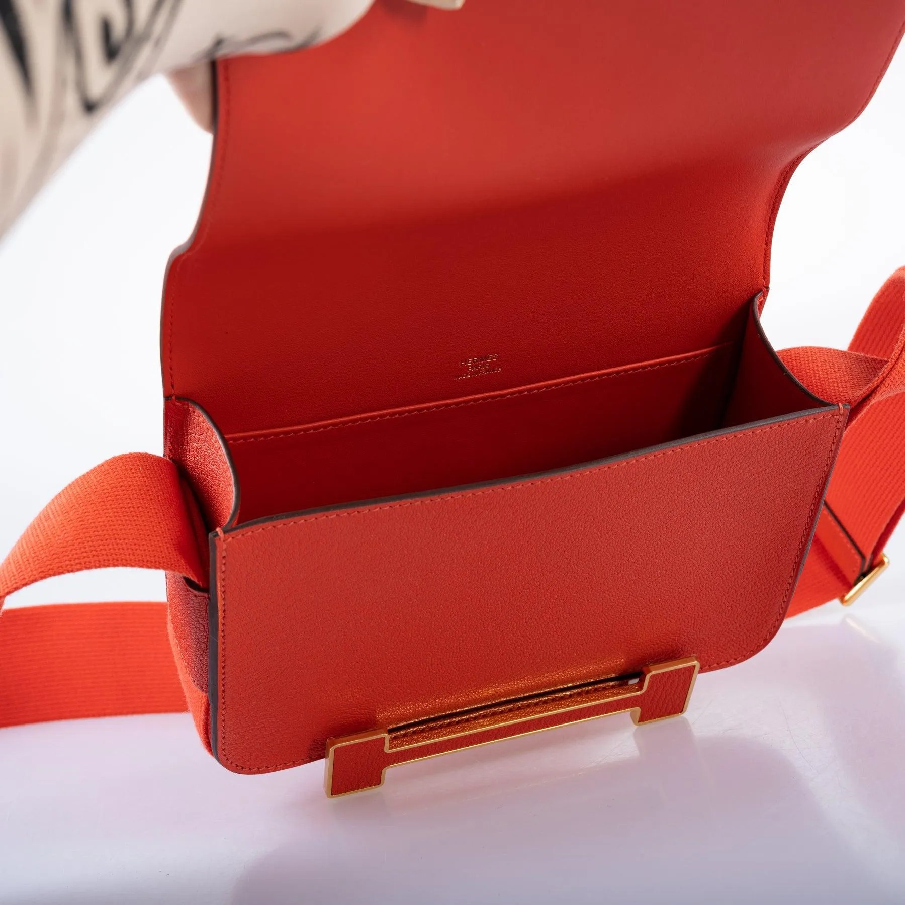 Hermès Geta Bag Capucine Mysore Goatskin with Gold Hardware