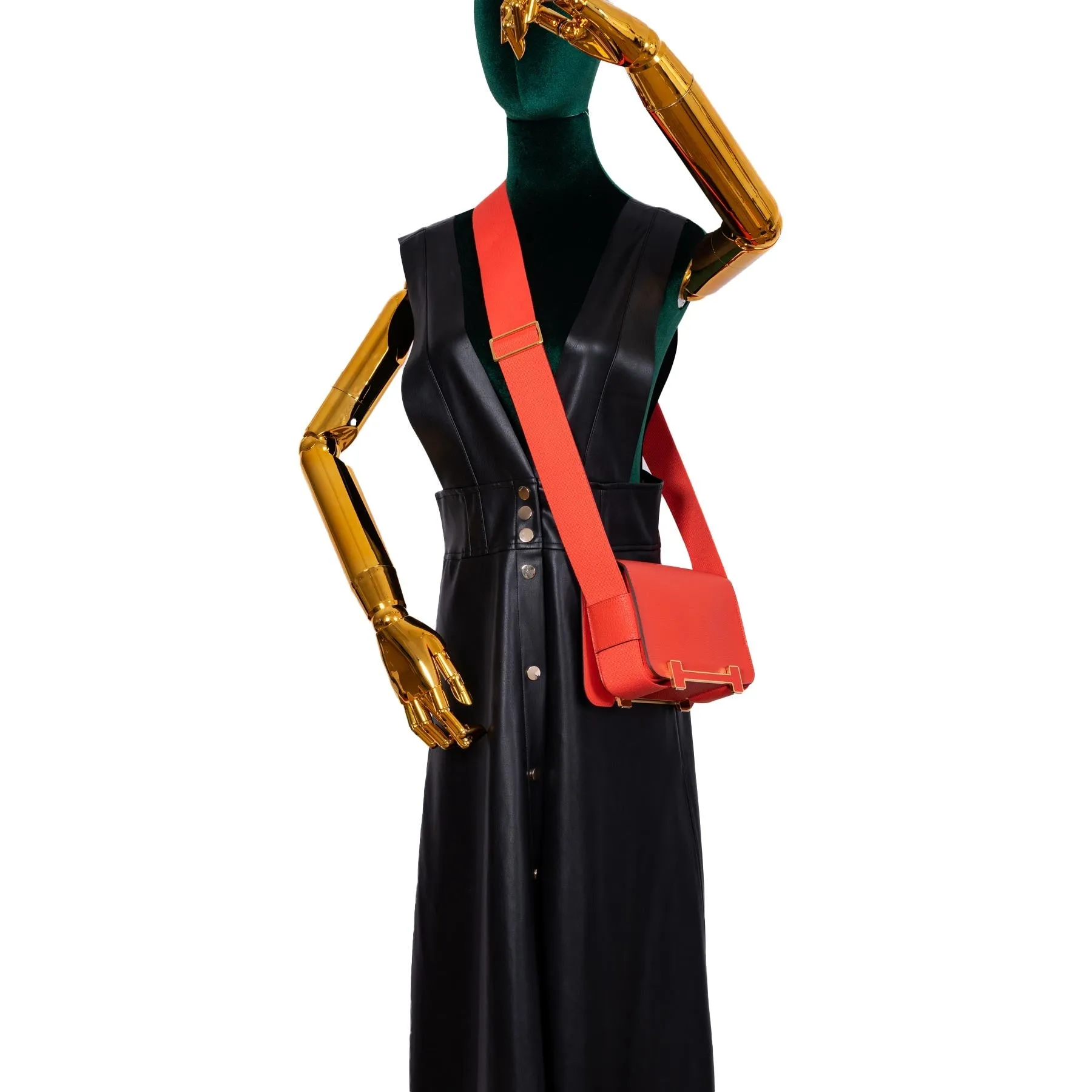 Hermès Geta Bag Capucine Mysore Goatskin with Gold Hardware
