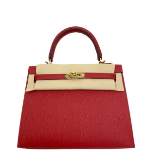 Hermès HSS Kelly 25 Sellier Rouge/Bleu