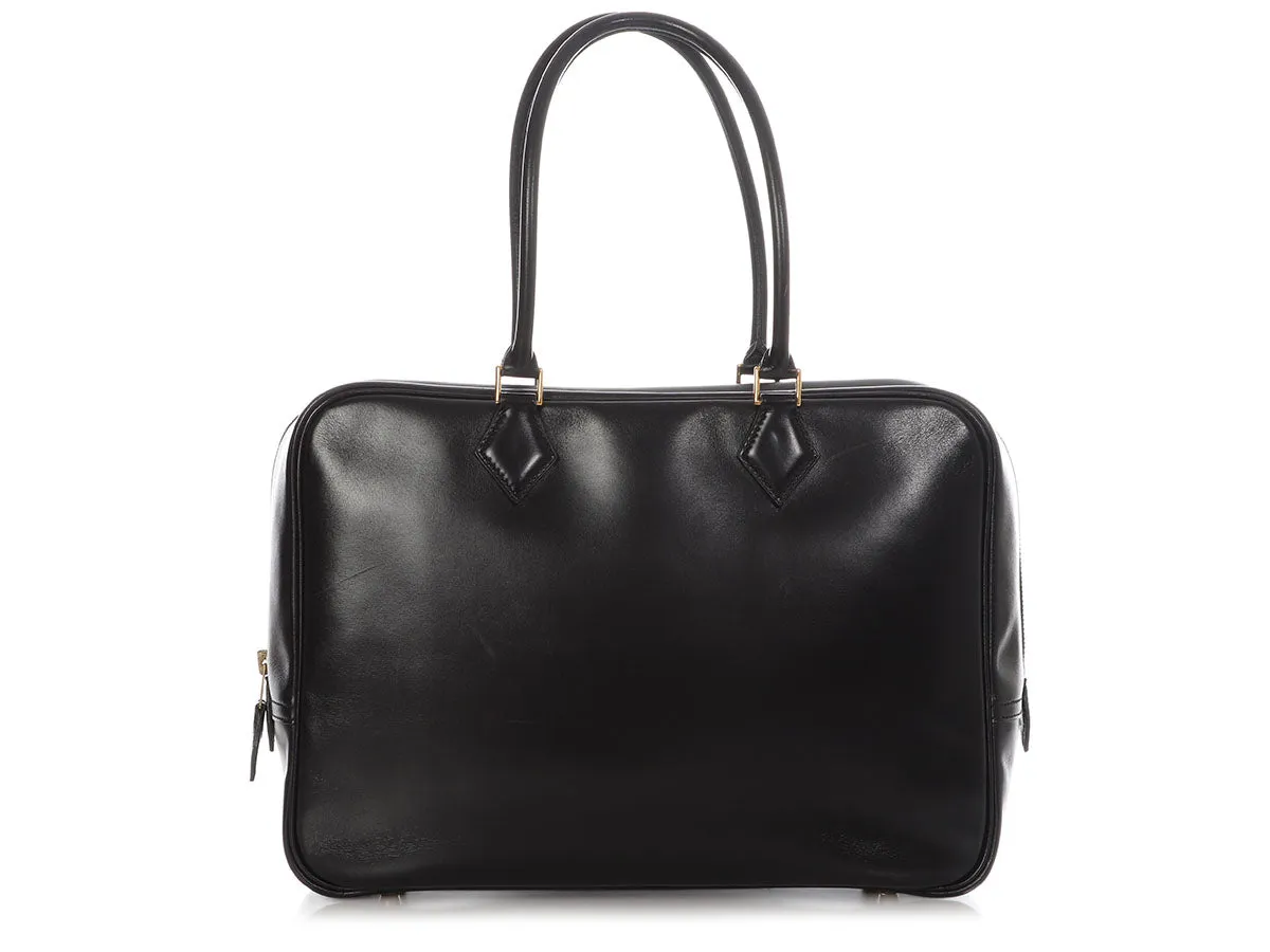 Hermès Vintage Black Box Calfskin Plume 32