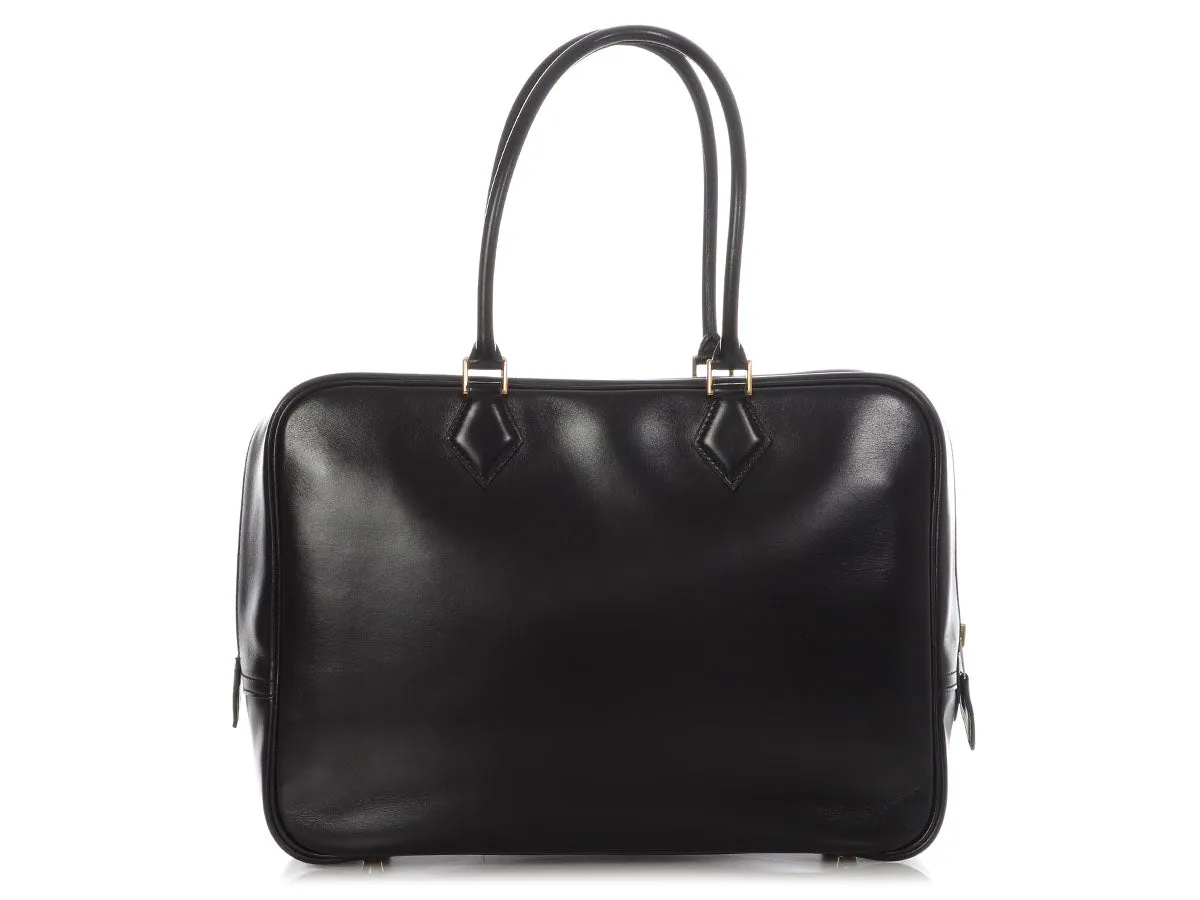 Hermès Vintage Black Box Calfskin Plume 32