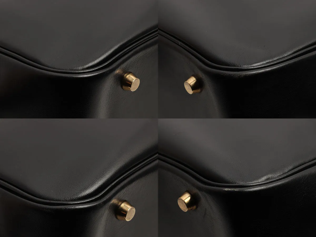 Hermès Vintage Black Box Calfskin Plume 32