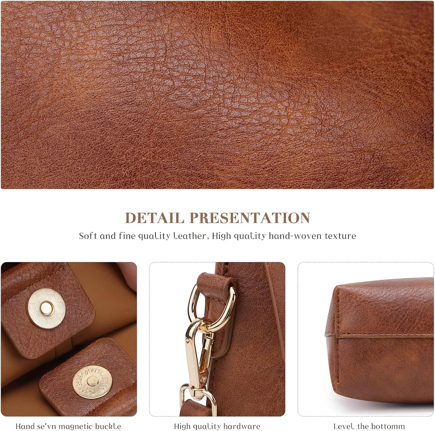 HKCLUF Hobo Bags for Women,Large Tote Slouchy Bags Soft Leather Shoulder Purses for Women with Small Crossbody Handbag