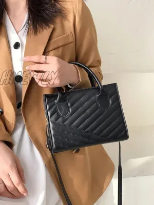 Hnewly - Quilted Pattern Square Bag  - Women Satchels
