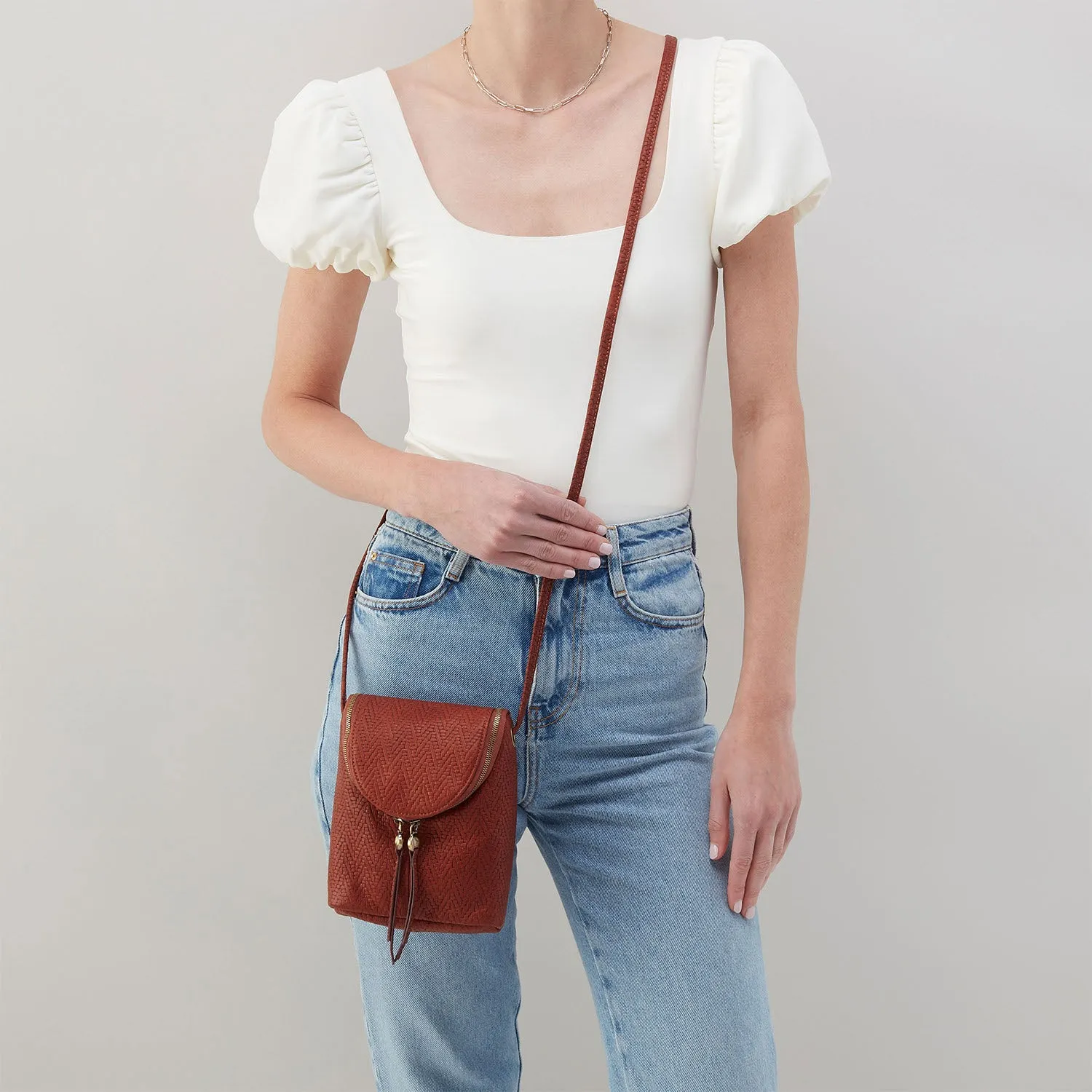 Hobo Fern Crossbody Tuscan Brown Novelty Leather