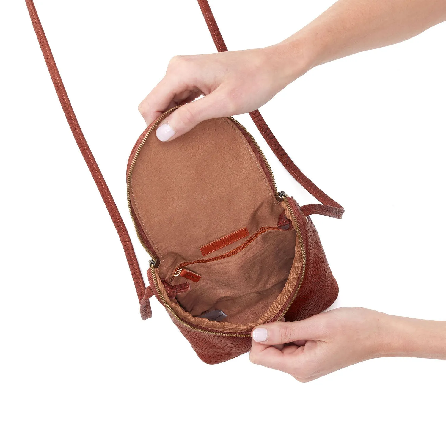 Hobo Fern Crossbody Tuscan Brown Novelty Leather