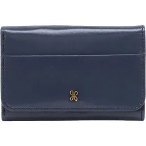 Hobo Jill Blue Stone Polished Leather  Trifold Wallet