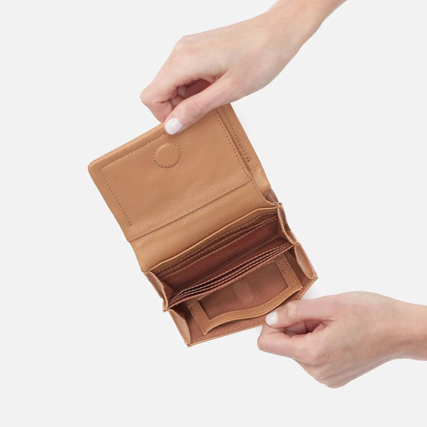 HOBO Lumen Leather Bi-Fold Wallet In Sandstorm