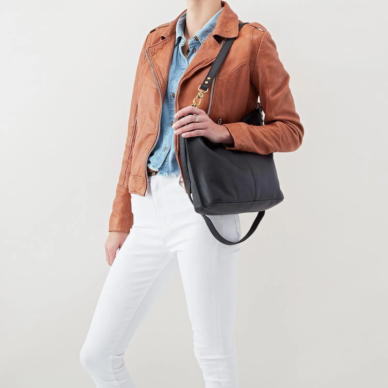 Hobo Pier Black Velvet Hide Leather