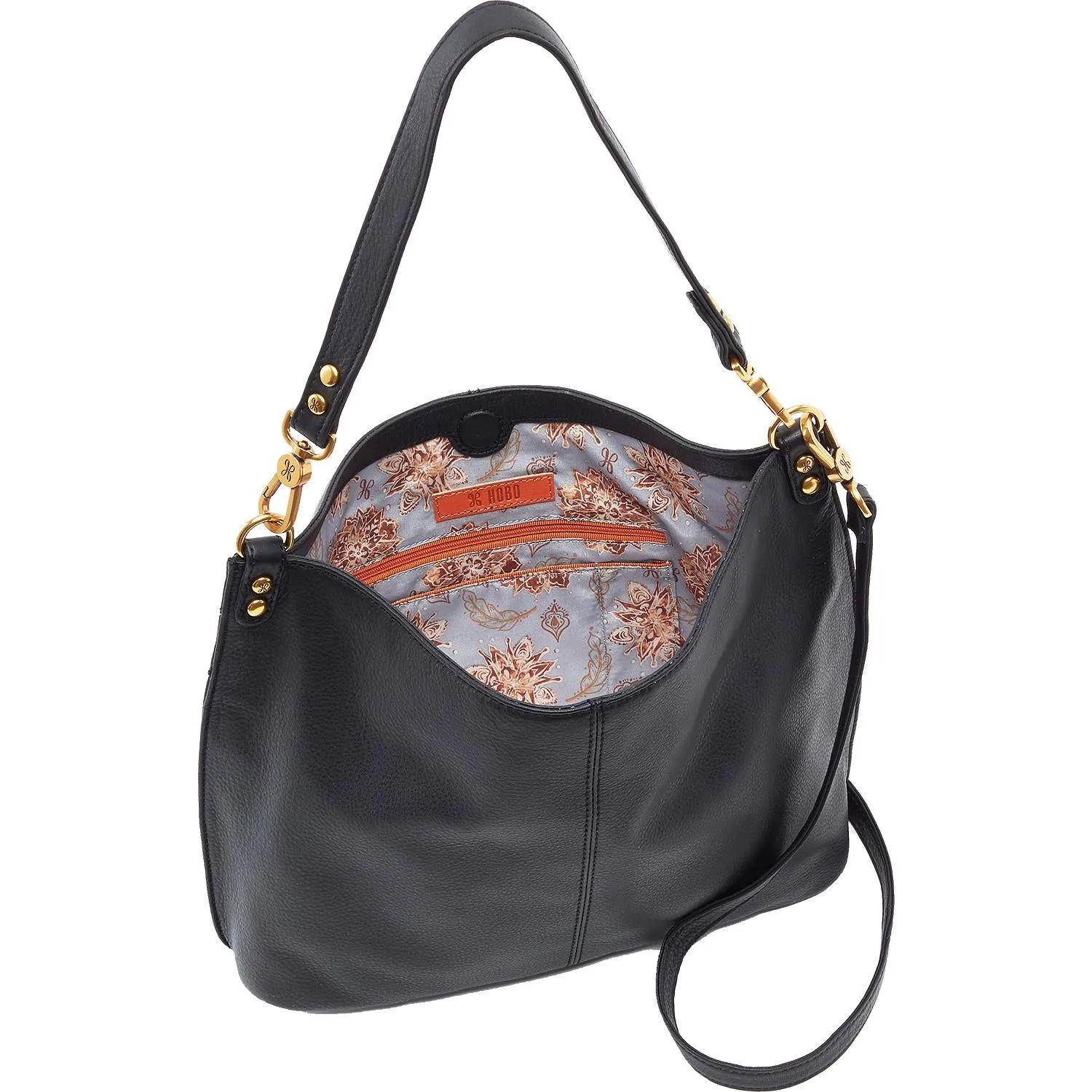 Hobo Pier Black Velvet Hide Leather