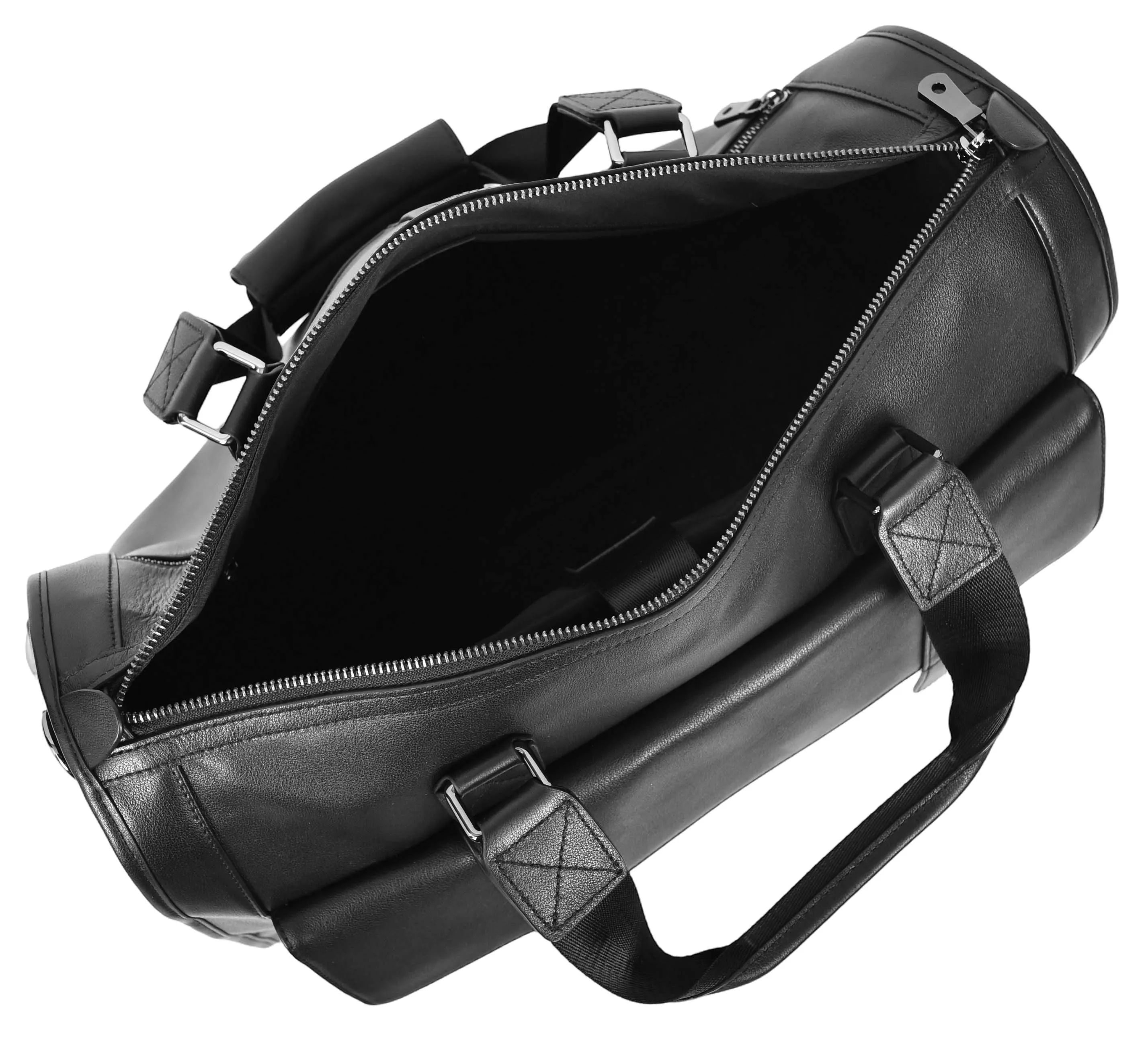 Holicarry Leather Weekend Large Holdall Overnight Bag Black