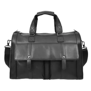 Holicarry Leather Weekend Large Holdall Overnight Bag Black