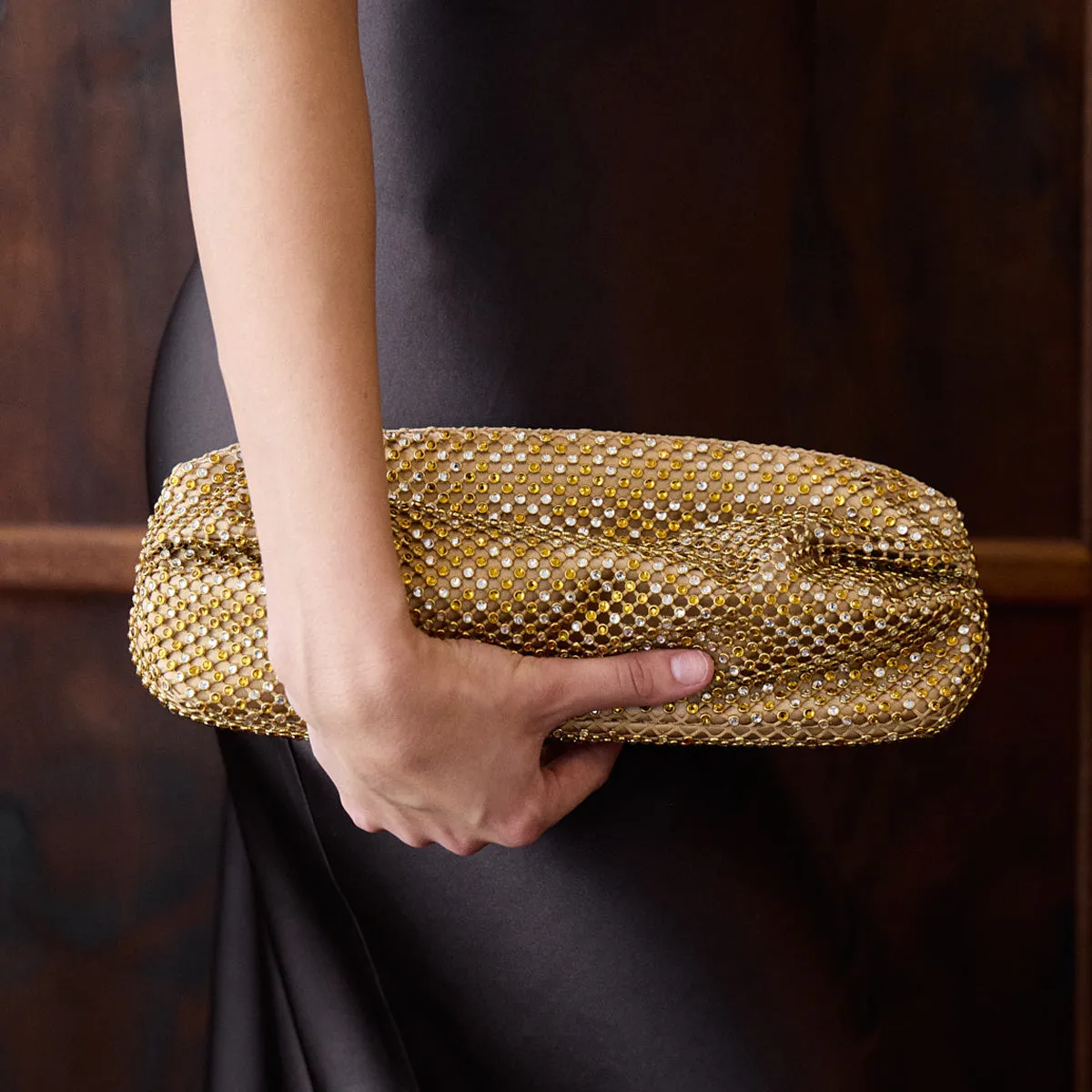 Hollie Stretch Strass Clutch Bag