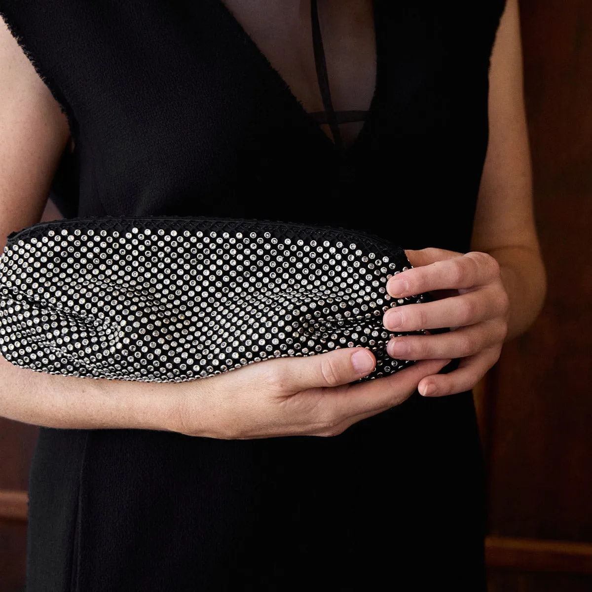 Hollie Stretch Strass Clutch Bag