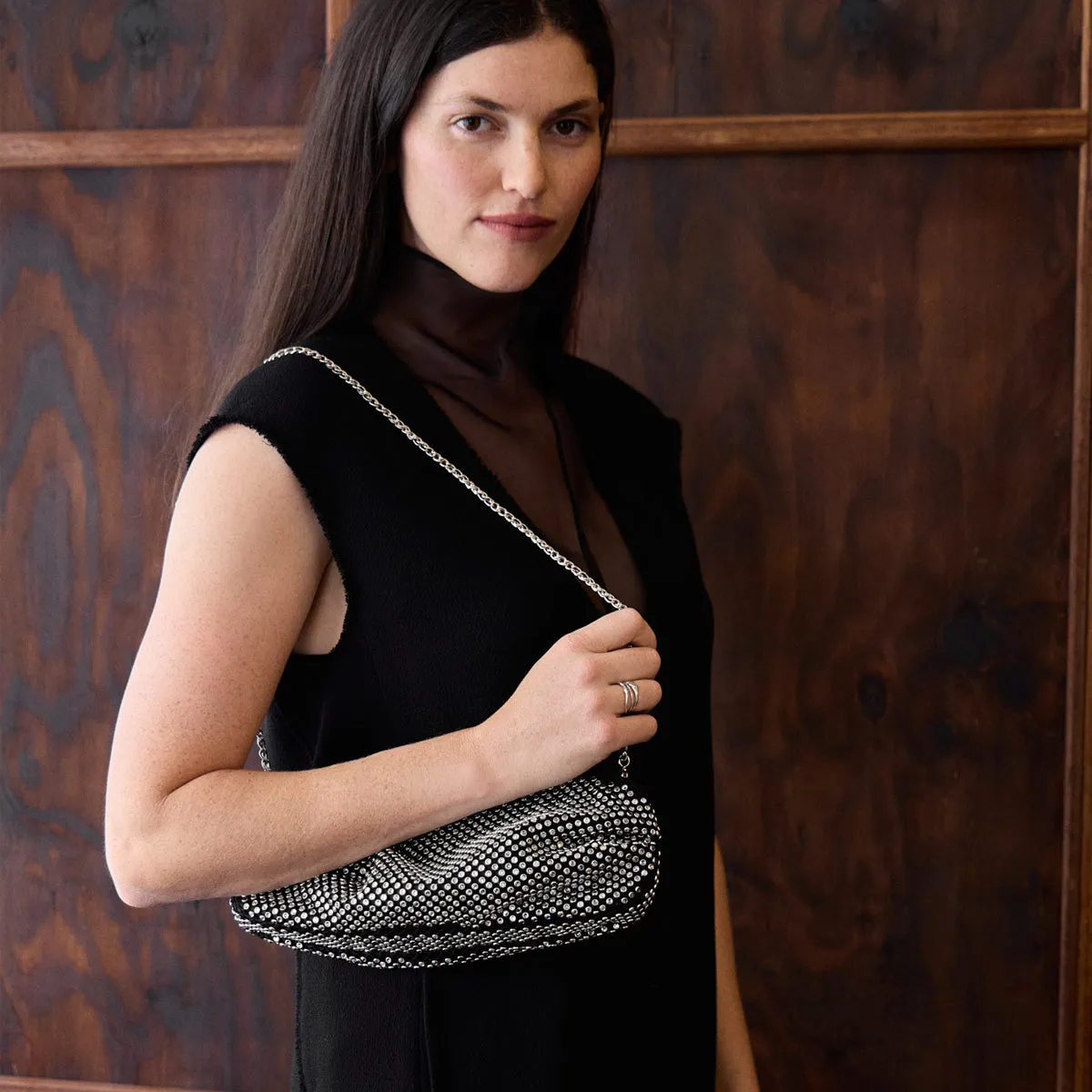 Hollie Stretch Strass Clutch Bag