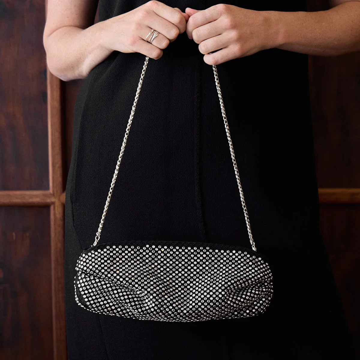 Hollie Stretch Strass Clutch Bag