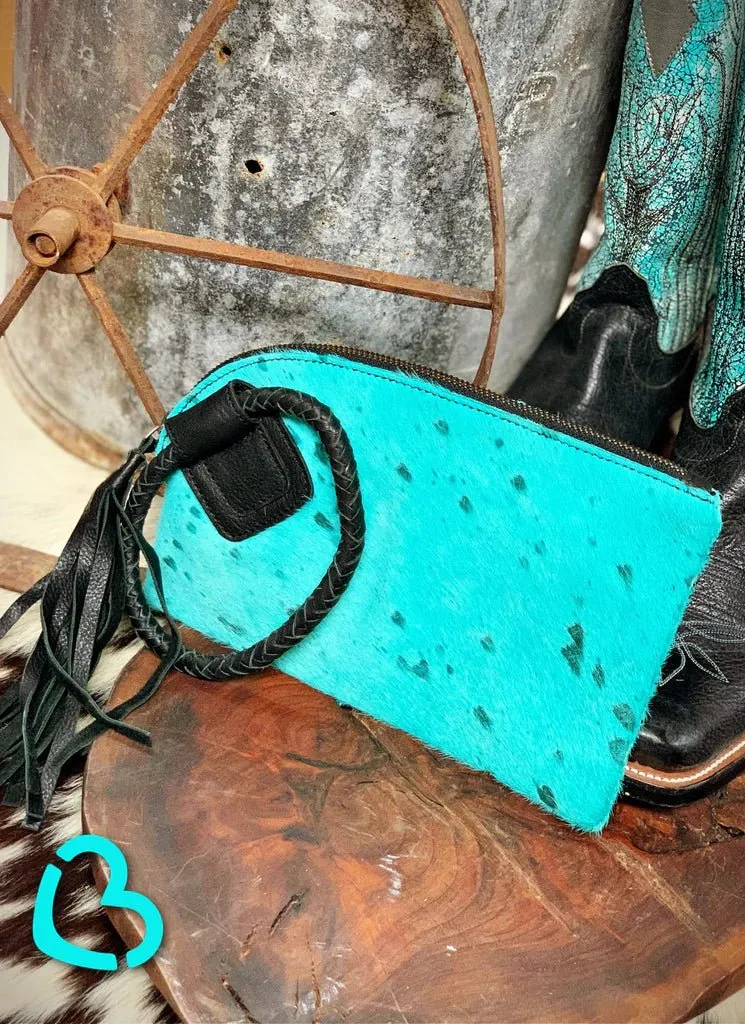 Hot Rodeo Night Clutch in Texhoma Turquoise