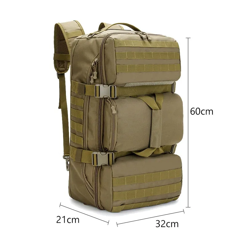 Hot selling!65L Tactical Military Outdoor Shoulders Package Waterproof Nylon Backpack Trekking Climbing High Capacity Travelling Bag