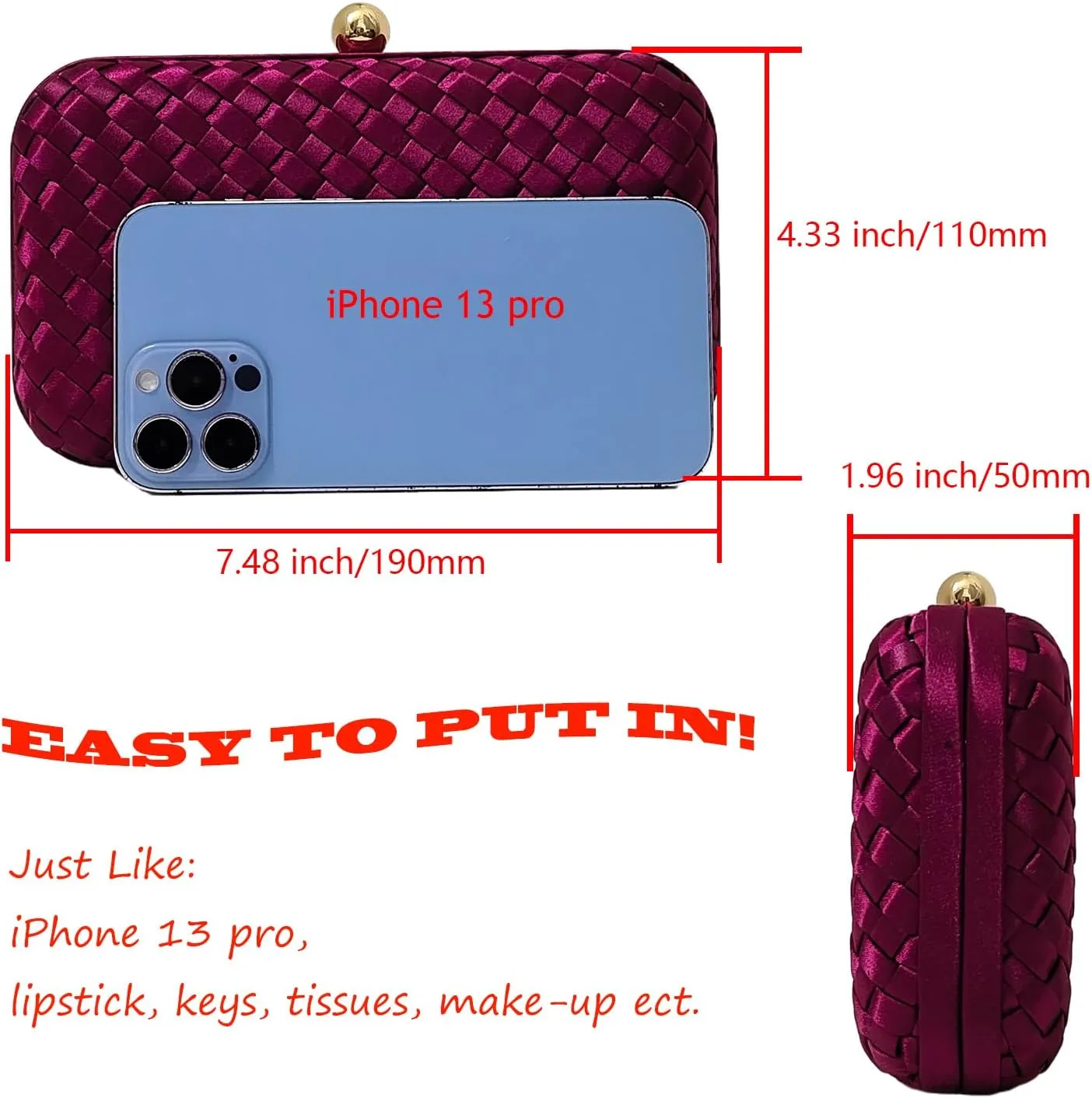 HUANG ZHUANG Handmade Woven Fabric Clutch Purse for Women Artificial Silk Crossbody handbag Banquet Dress Evening Bags