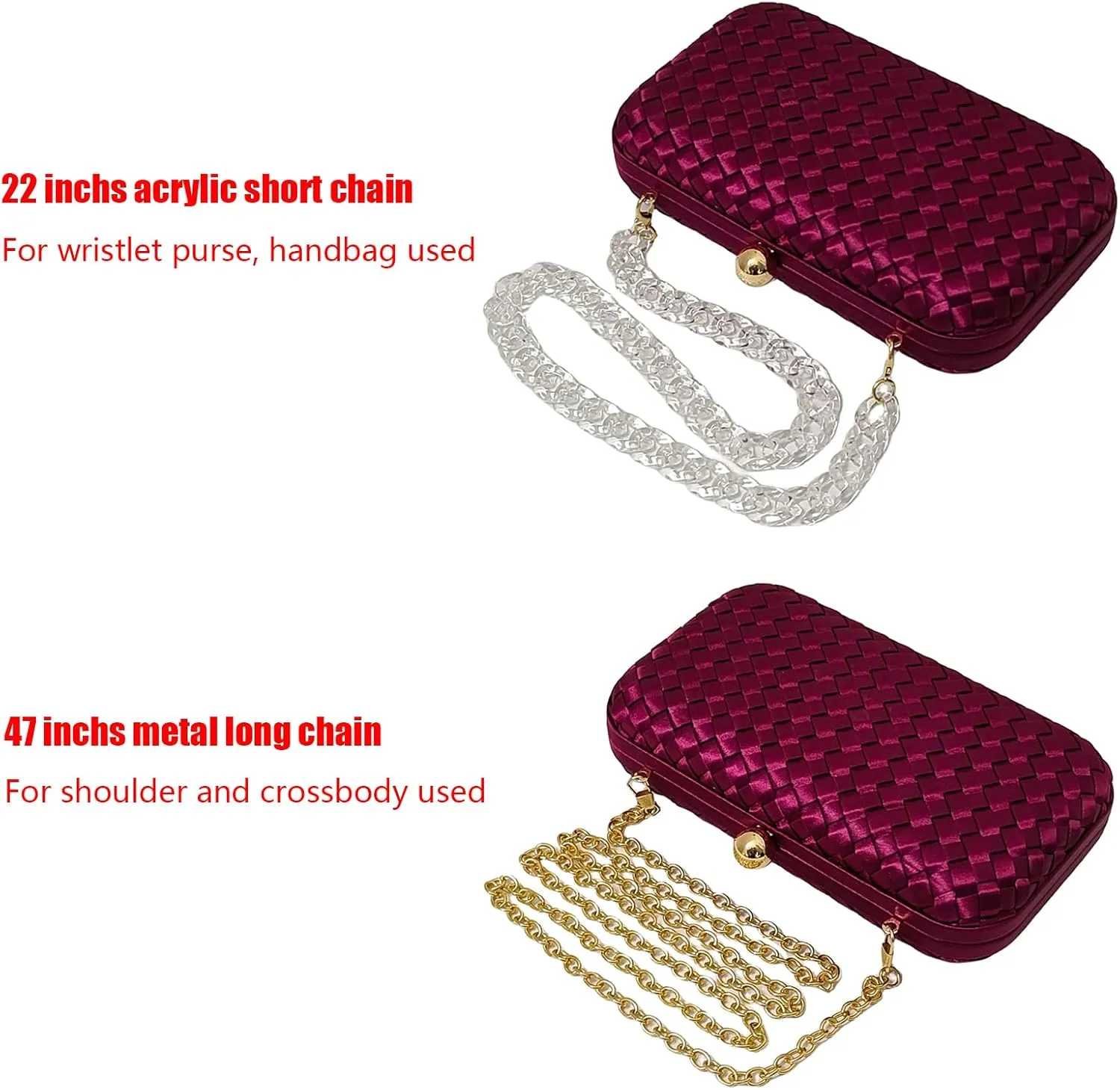HUANG ZHUANG Handmade Woven Fabric Clutch Purse for Women Artificial Silk Crossbody handbag Banquet Dress Evening Bags