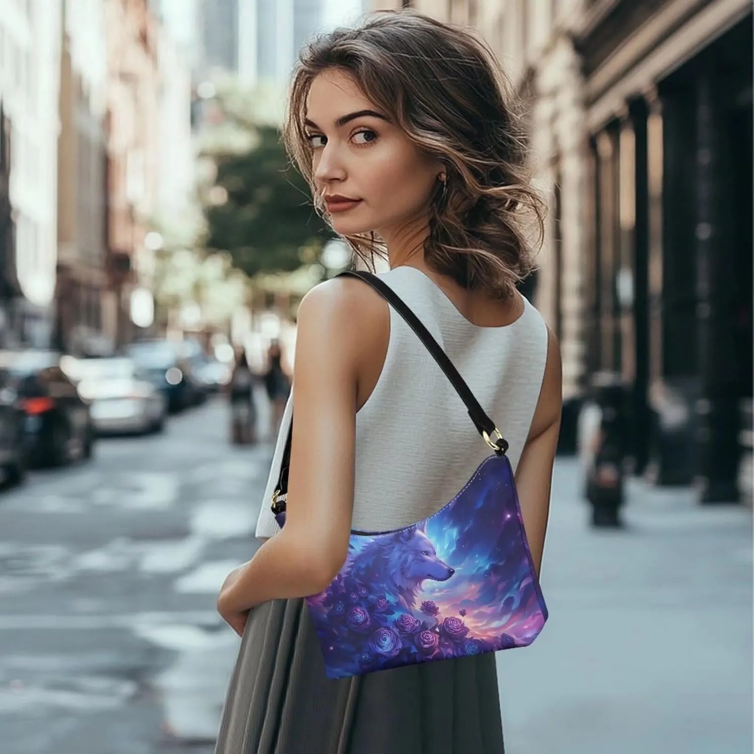 HUGS IDEA Shoulder Bag for Women Small Clutch Purse Mini Handbags PU Leather Underarm Bag