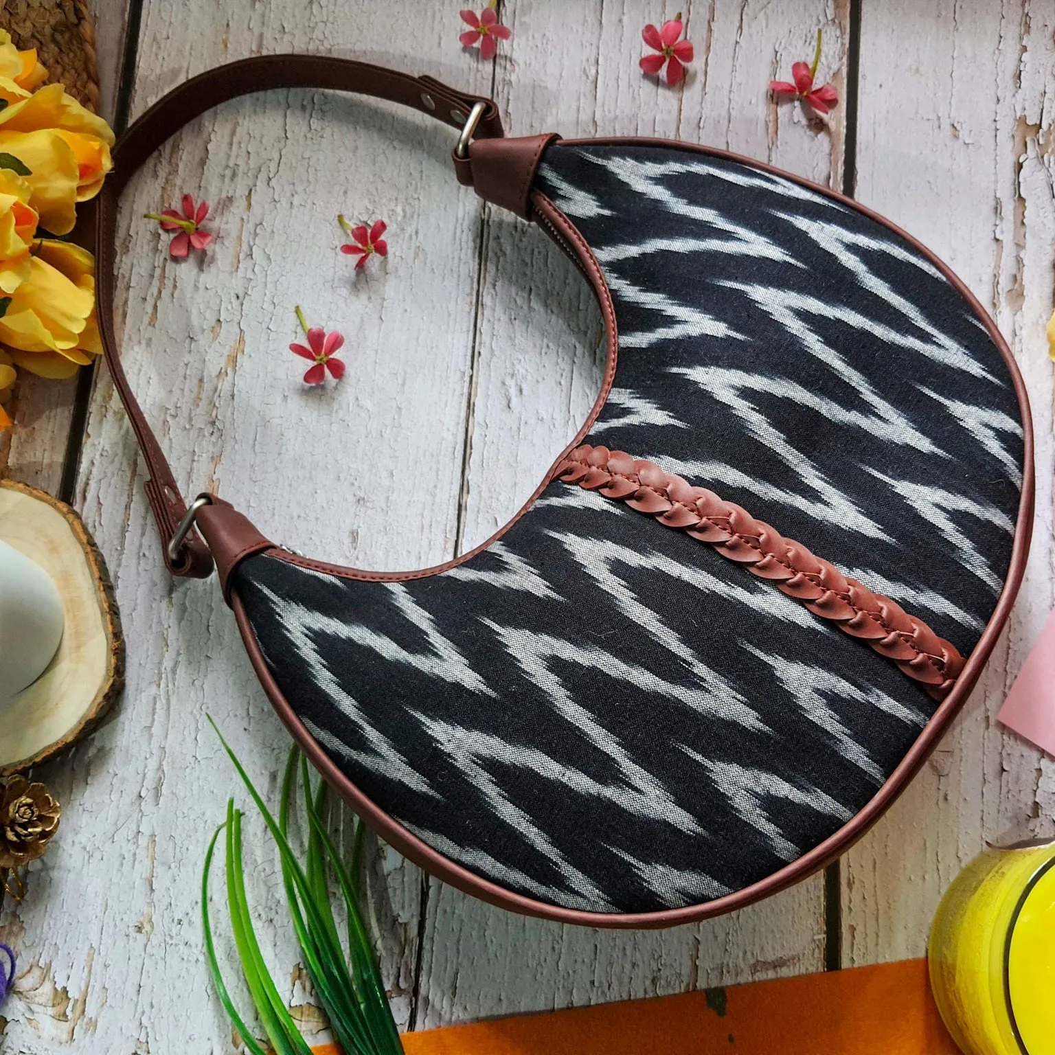 Ikat Wave Hobo Bag